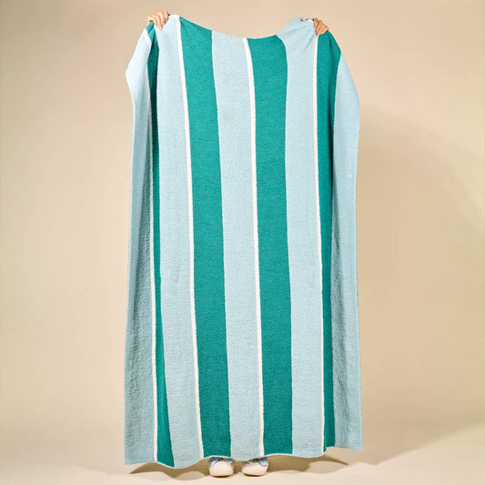 Cozy Dreams Luxe Blanket–Sicily Stripes Teal