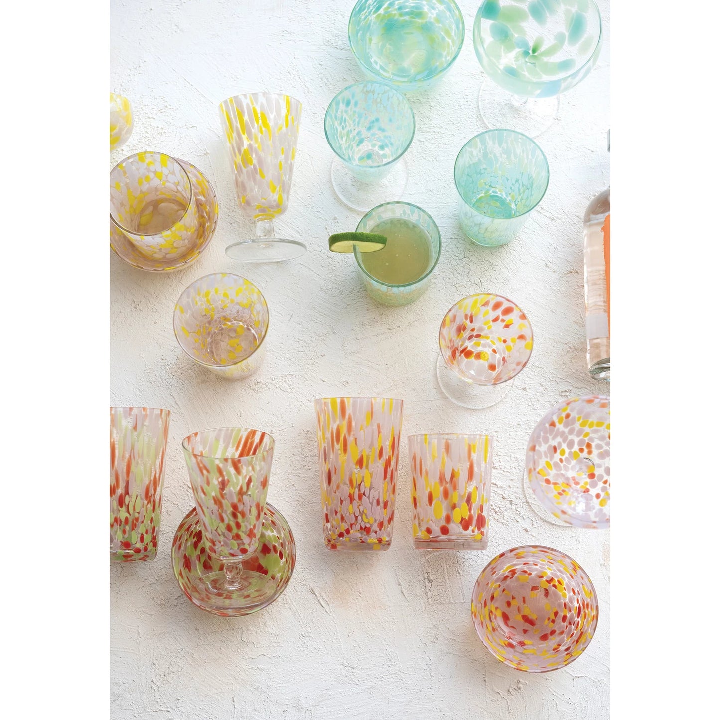 14 oz. Blown Confetti Drinking Glasses (set of 4)