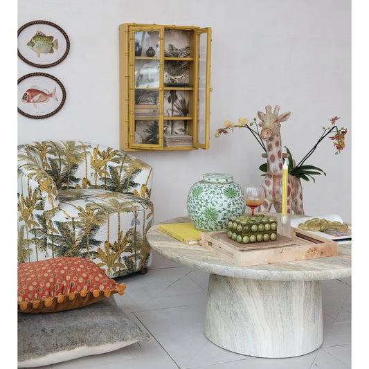 Lightweight Eco Stone Indoor/Outdoor Table, Travertine Finish