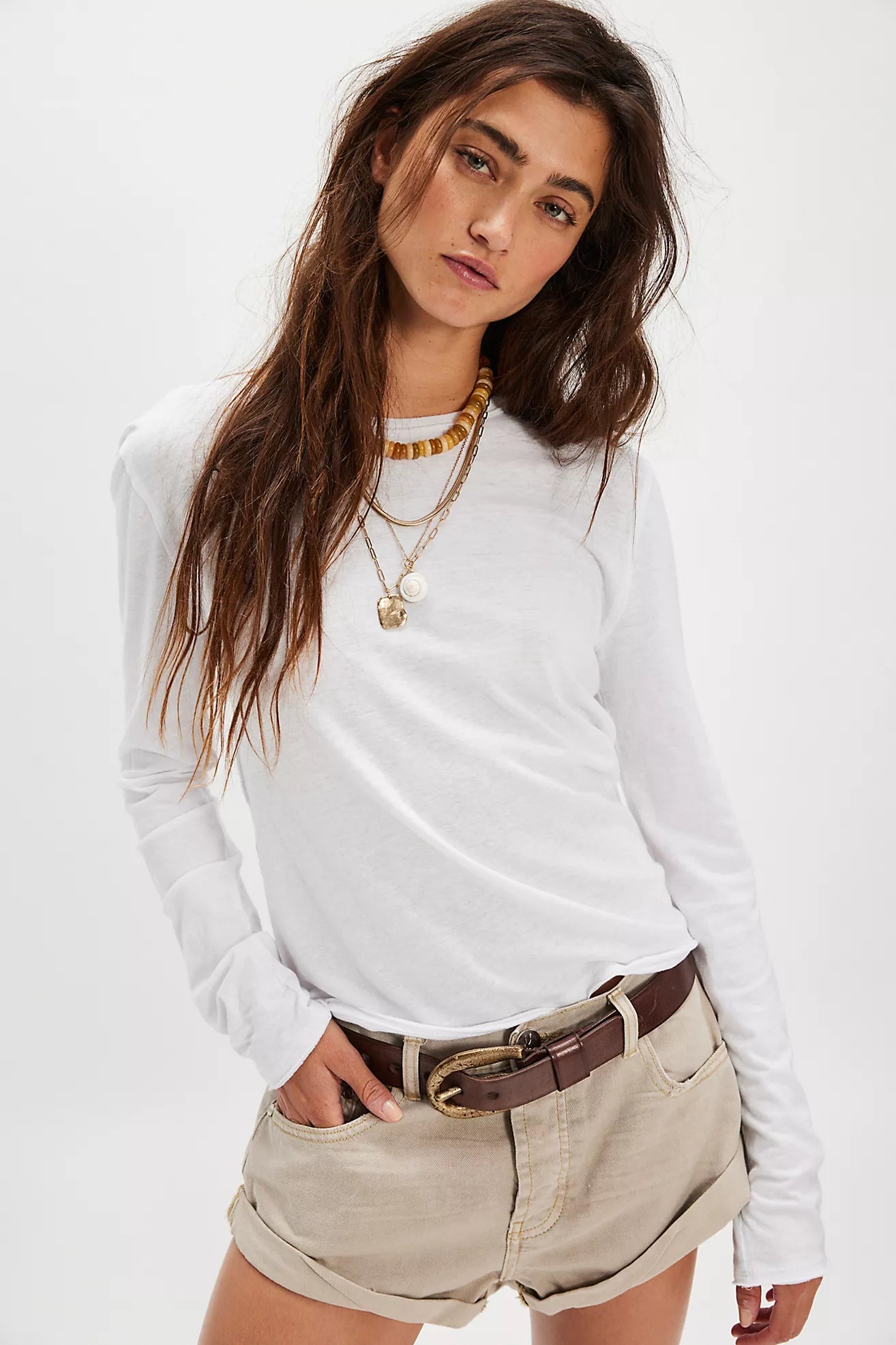 We The Free Nova Long-Sleeve Tee in Ivory