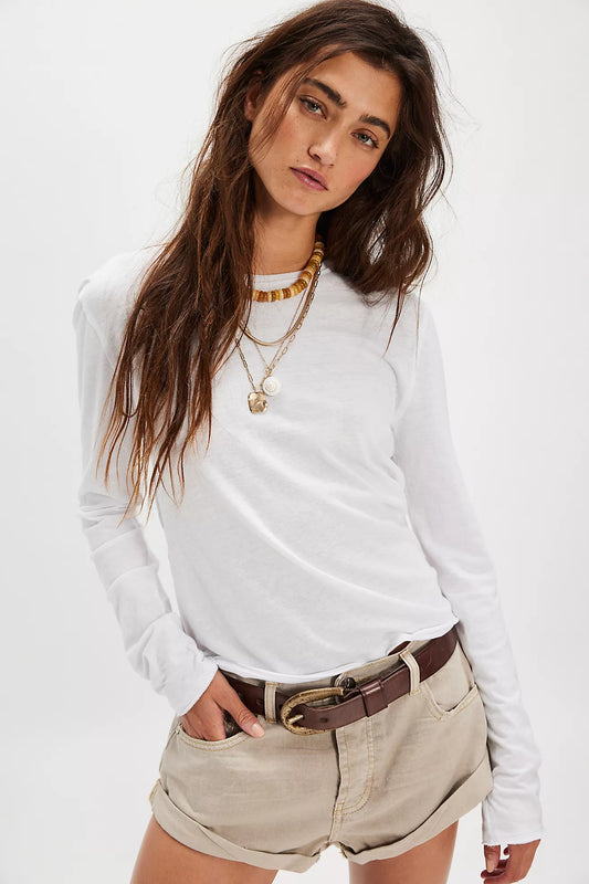 We The Free Nova Long-Sleeve Tee in Ivory