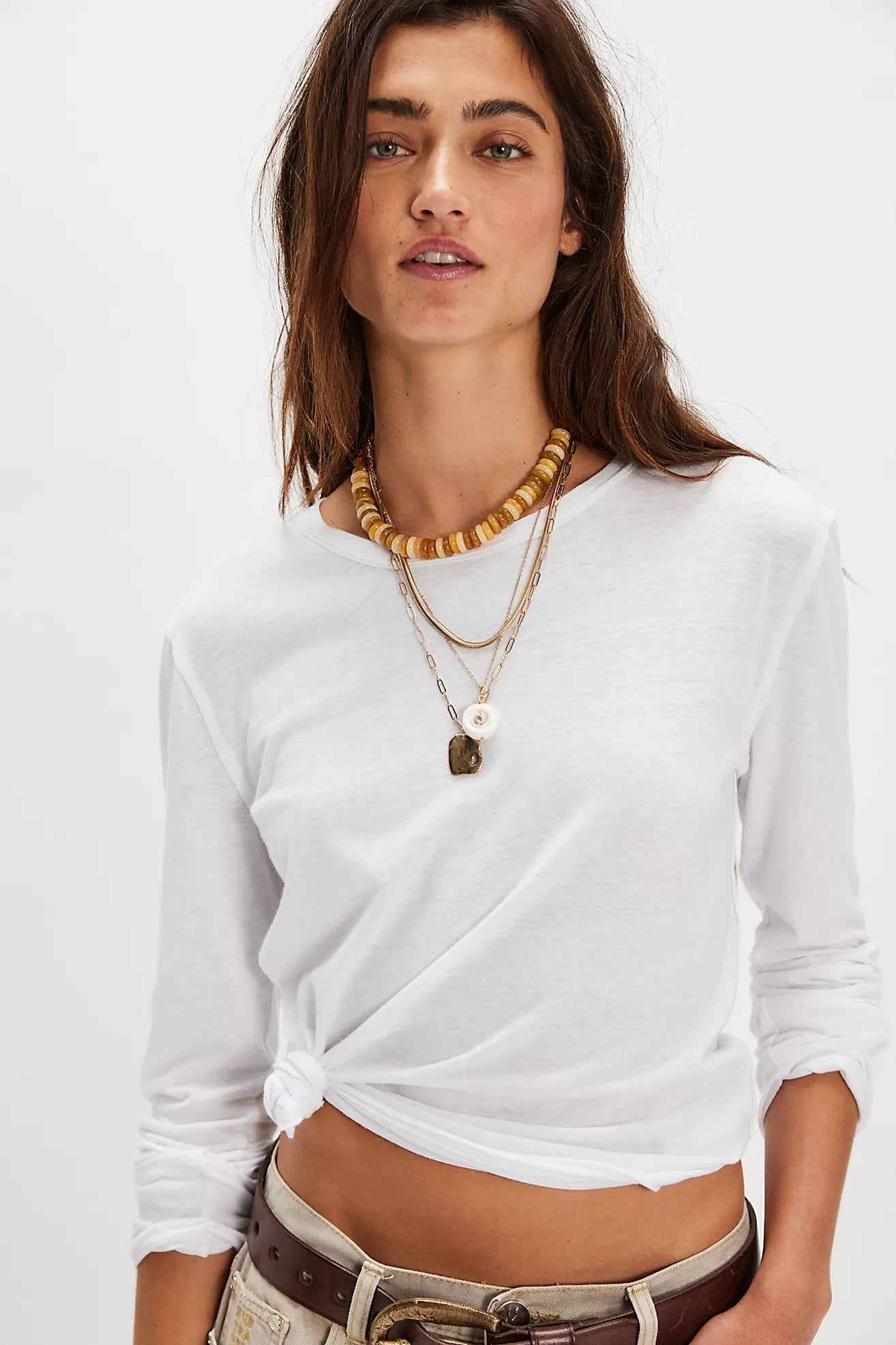 We The Free Nova Long-Sleeve Tee in Ivory