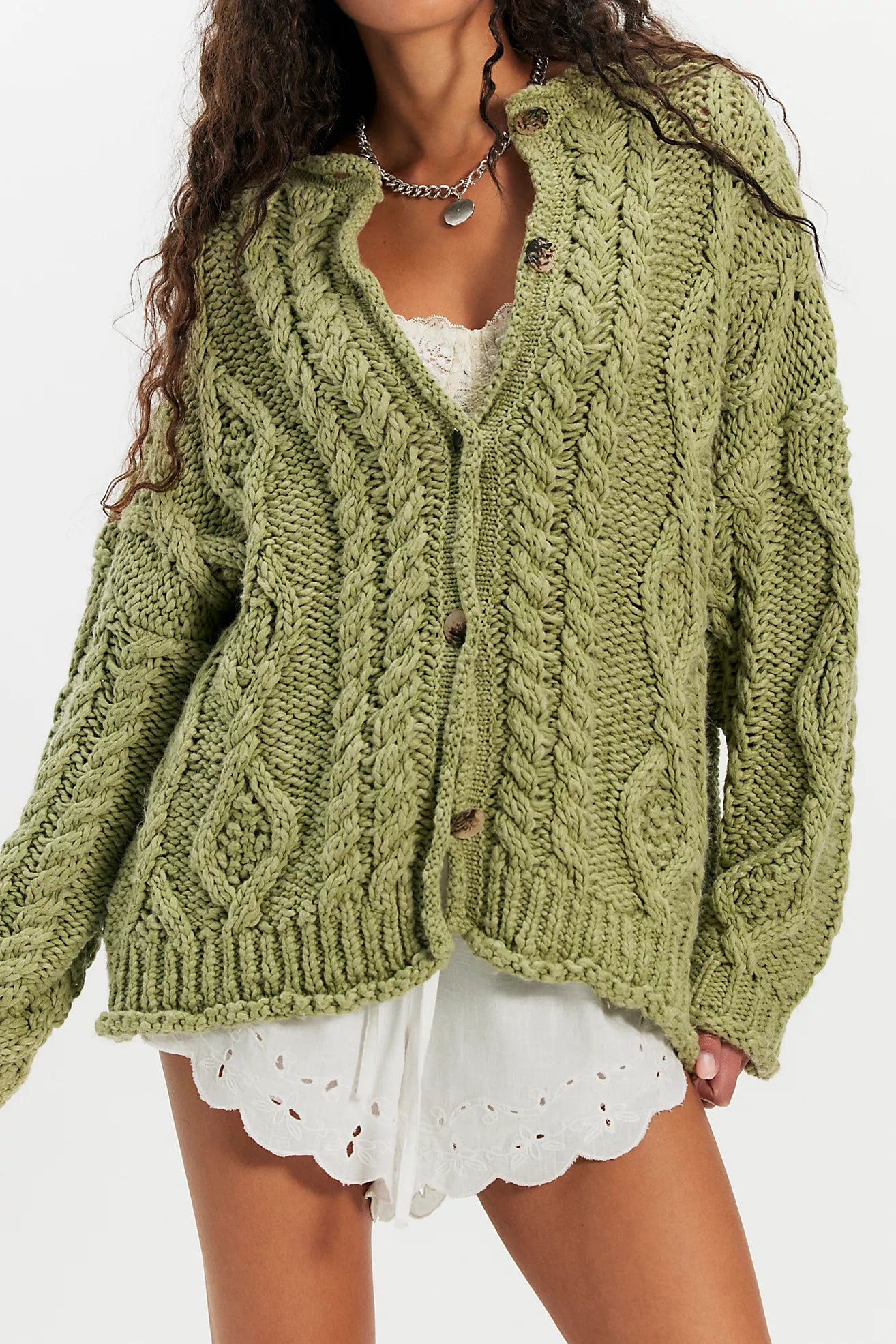 Opal Knit Cardi - Iguana