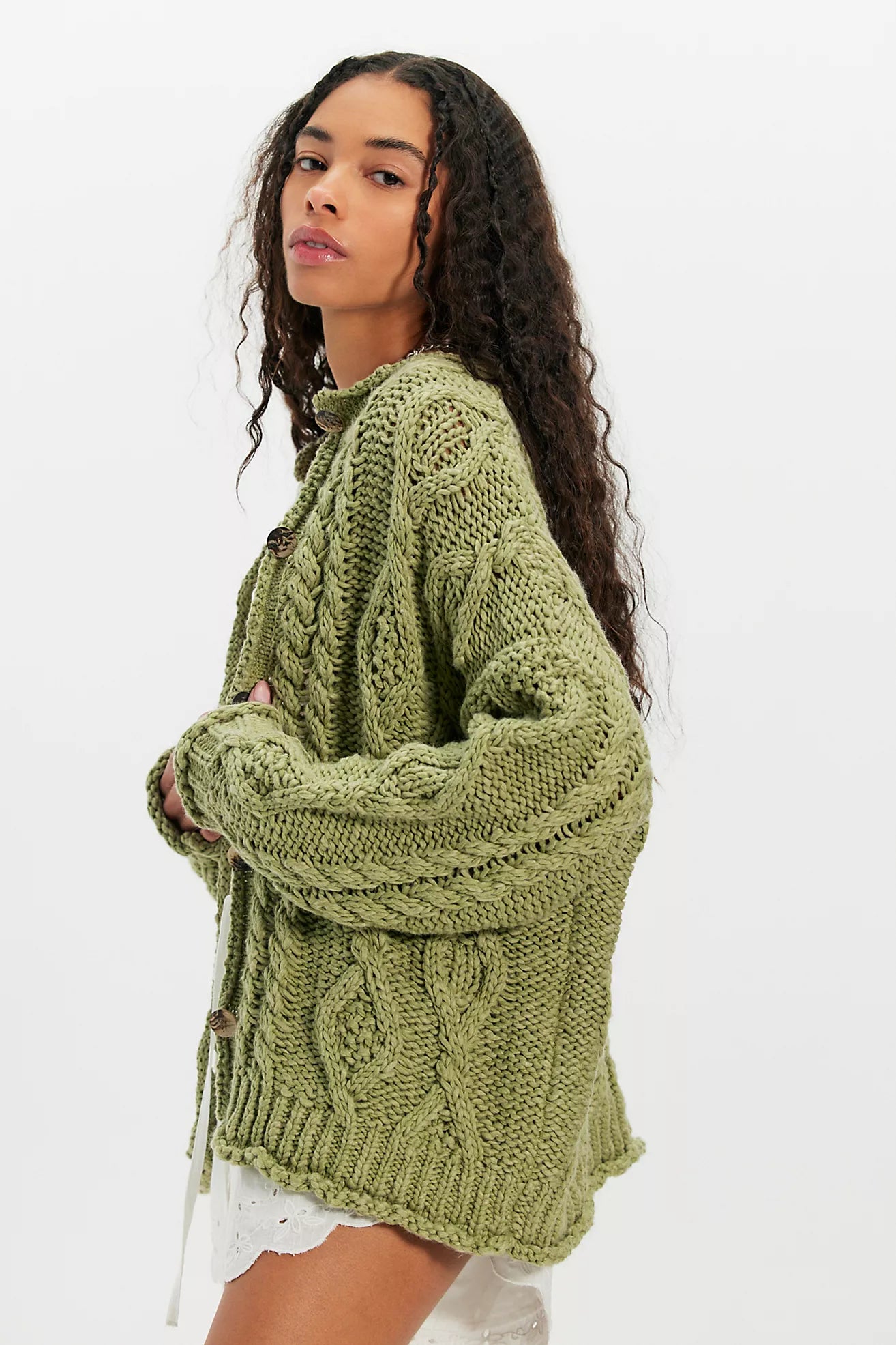 Opal Knit Cardi - Iguana
