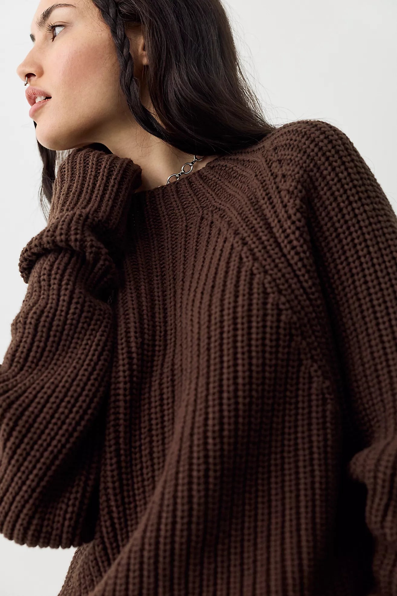 Low Tide Knit Pullover Chocolate