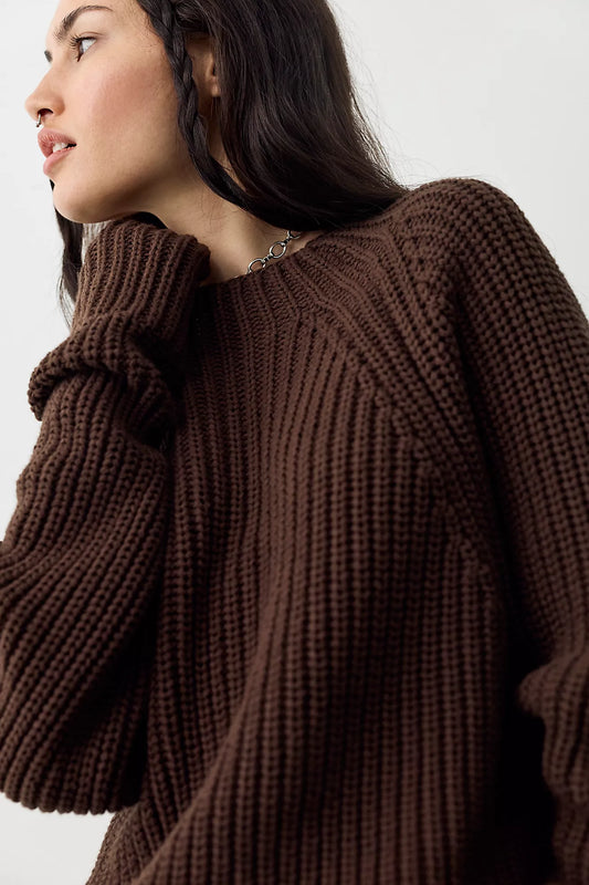 Low Tide Knit Pullover Chocolate