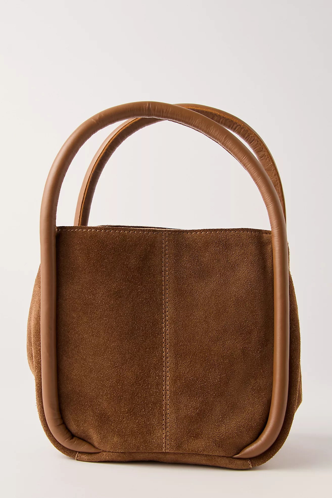 Barlow Suede Bucket Bag Cognac