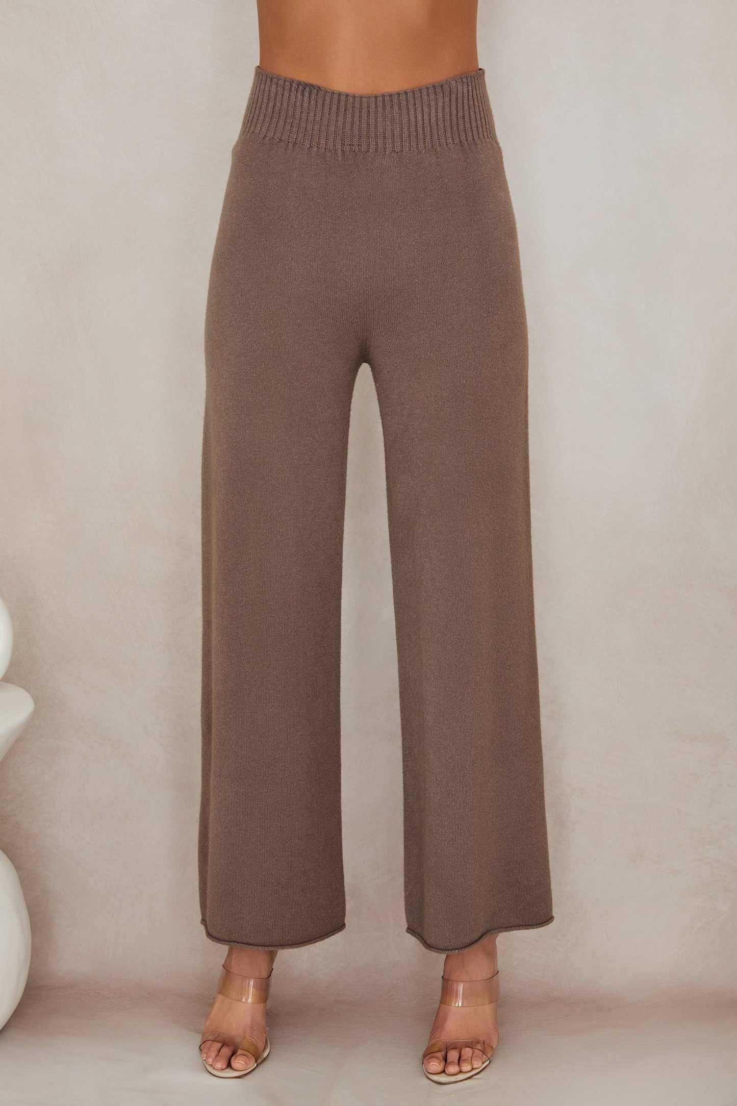 COZY KNIT CROPPED WIDE LEG PANT (330201/27736)