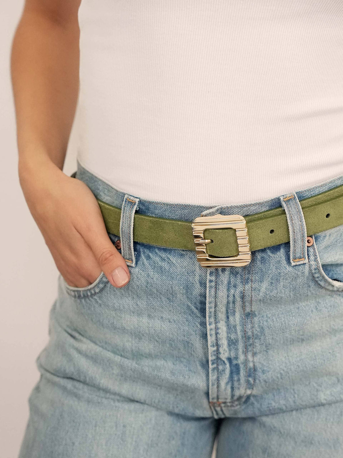 Timeless Texture Belt in Olivine