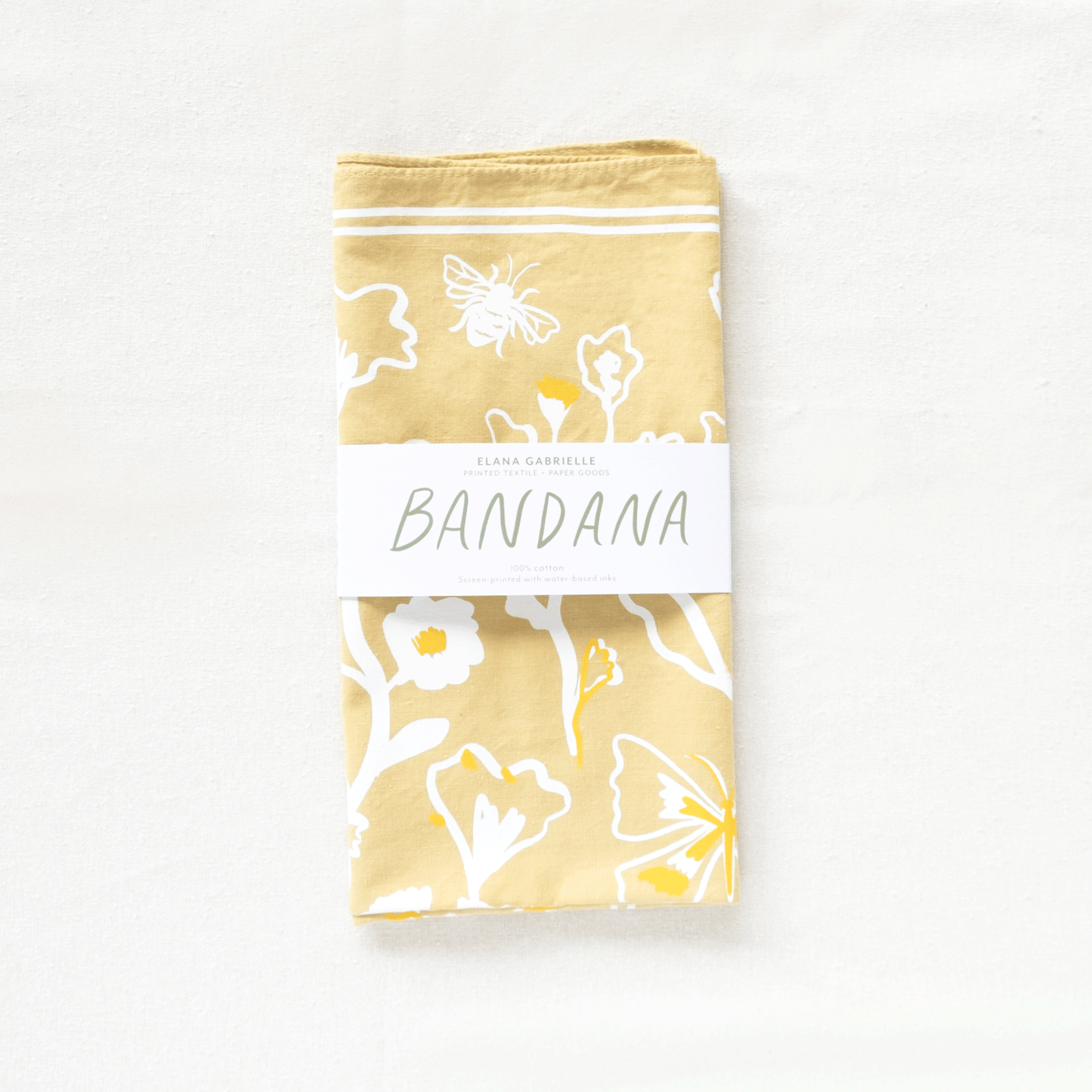 Blossoms Bandana - Screenprinted Cotton Nature-Inspired Gift