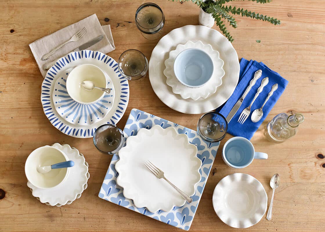 Iris Blue Sprout Square Platter