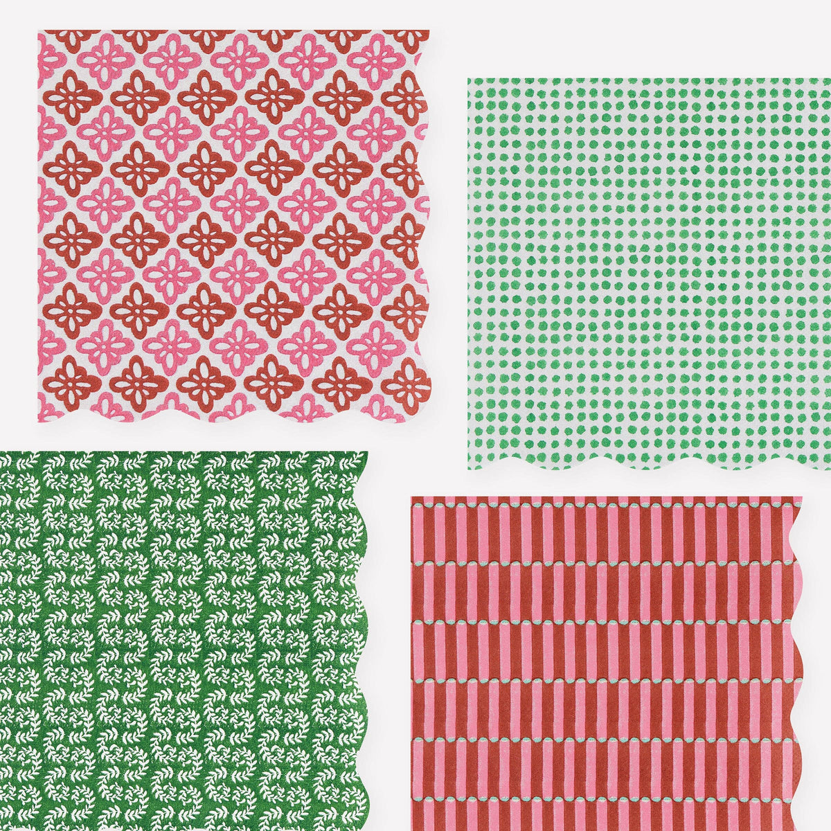 Meri Meri x Molly Mahon Red & Green Large Napkins