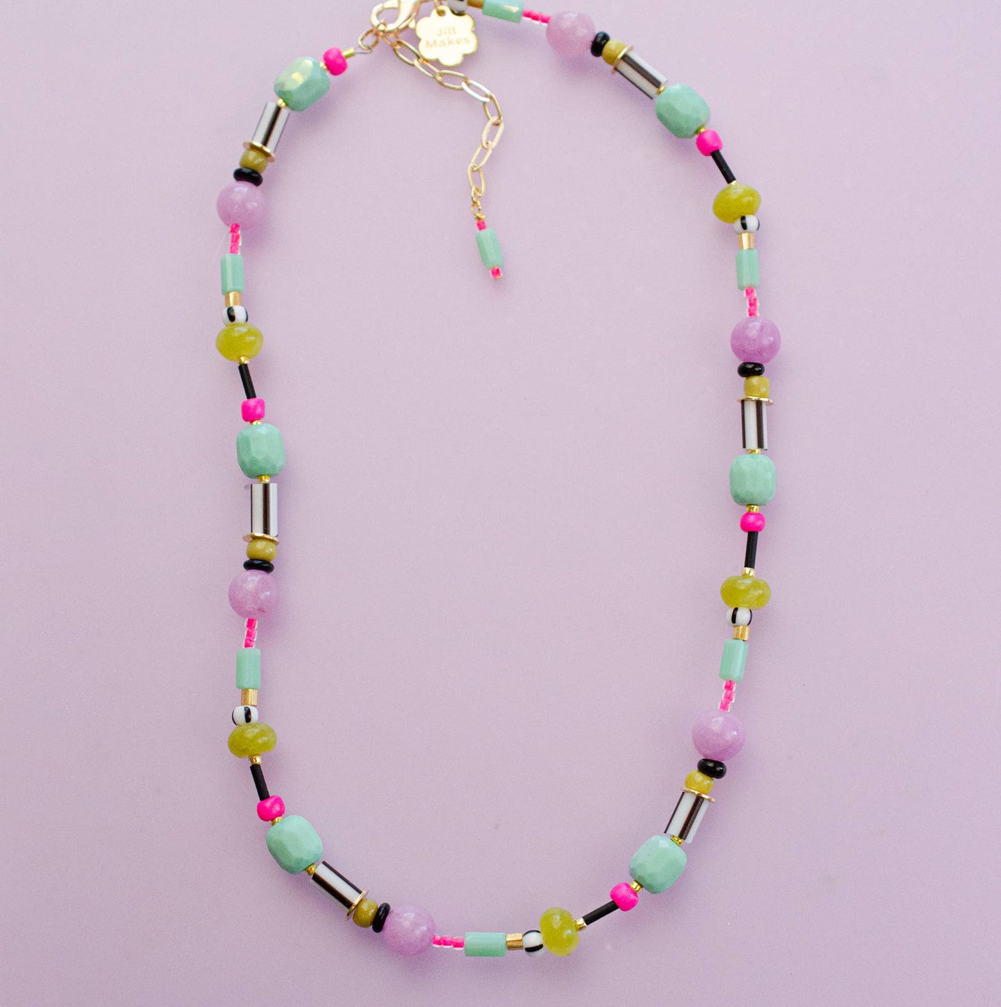 Neon Beaded Friendship Necklace
