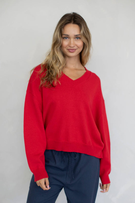 Chloe Sweater in Red