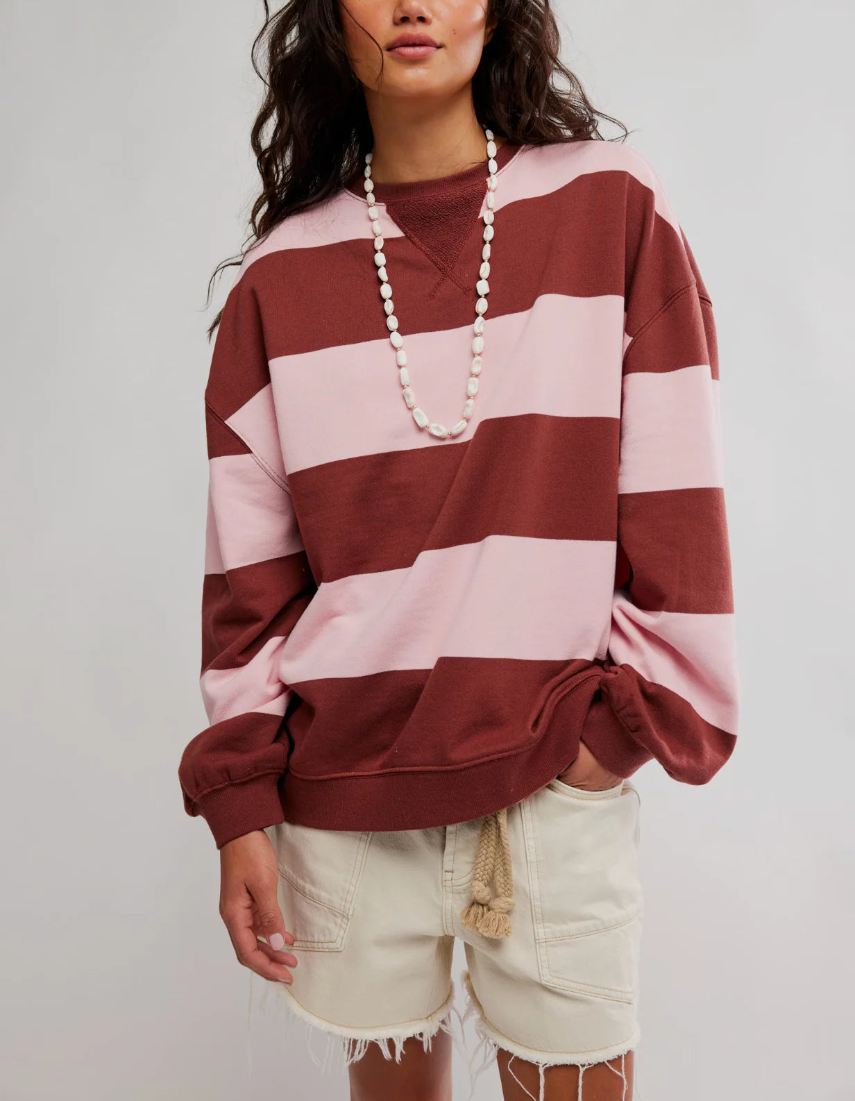 Classic Stripe Crew Wide - Strawberry Wine Combo