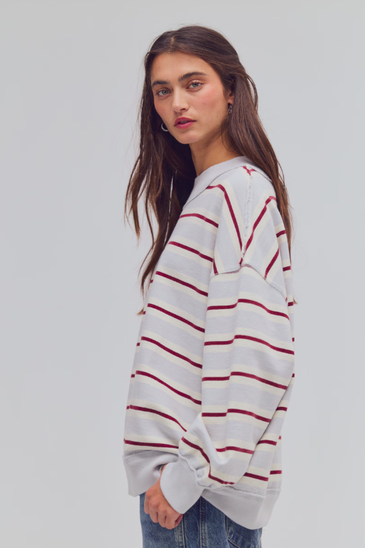 Palm Springs Striped Pullover | Worn Blue