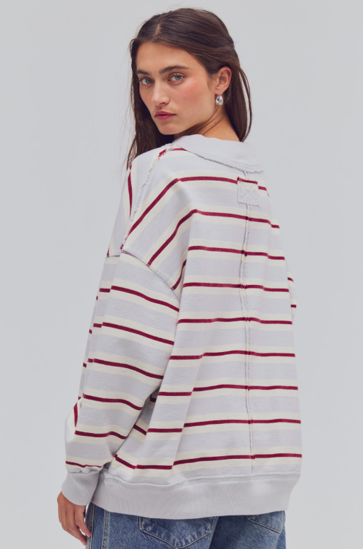 Palm Springs Striped Pullover | Worn Blue