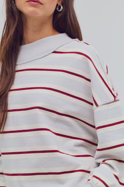 Palm Springs Striped Pullover | Worn Blue