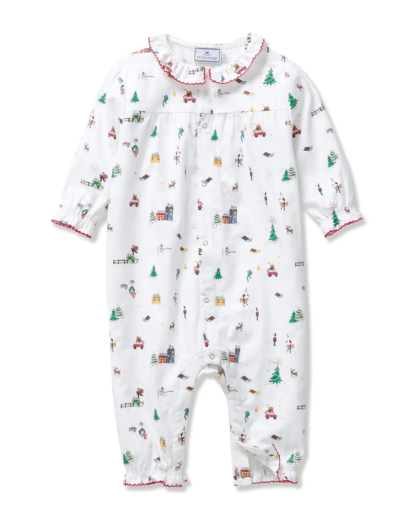 Baby's Twill Madeline Romper in Holiday Town