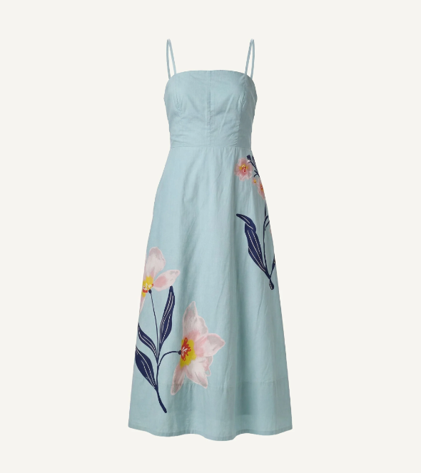 Riley Ankle Dress | Moresco Blue Surf