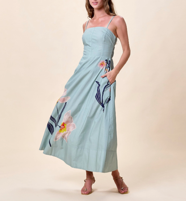 Riley Ankle Dress | Moresco Blue Surf