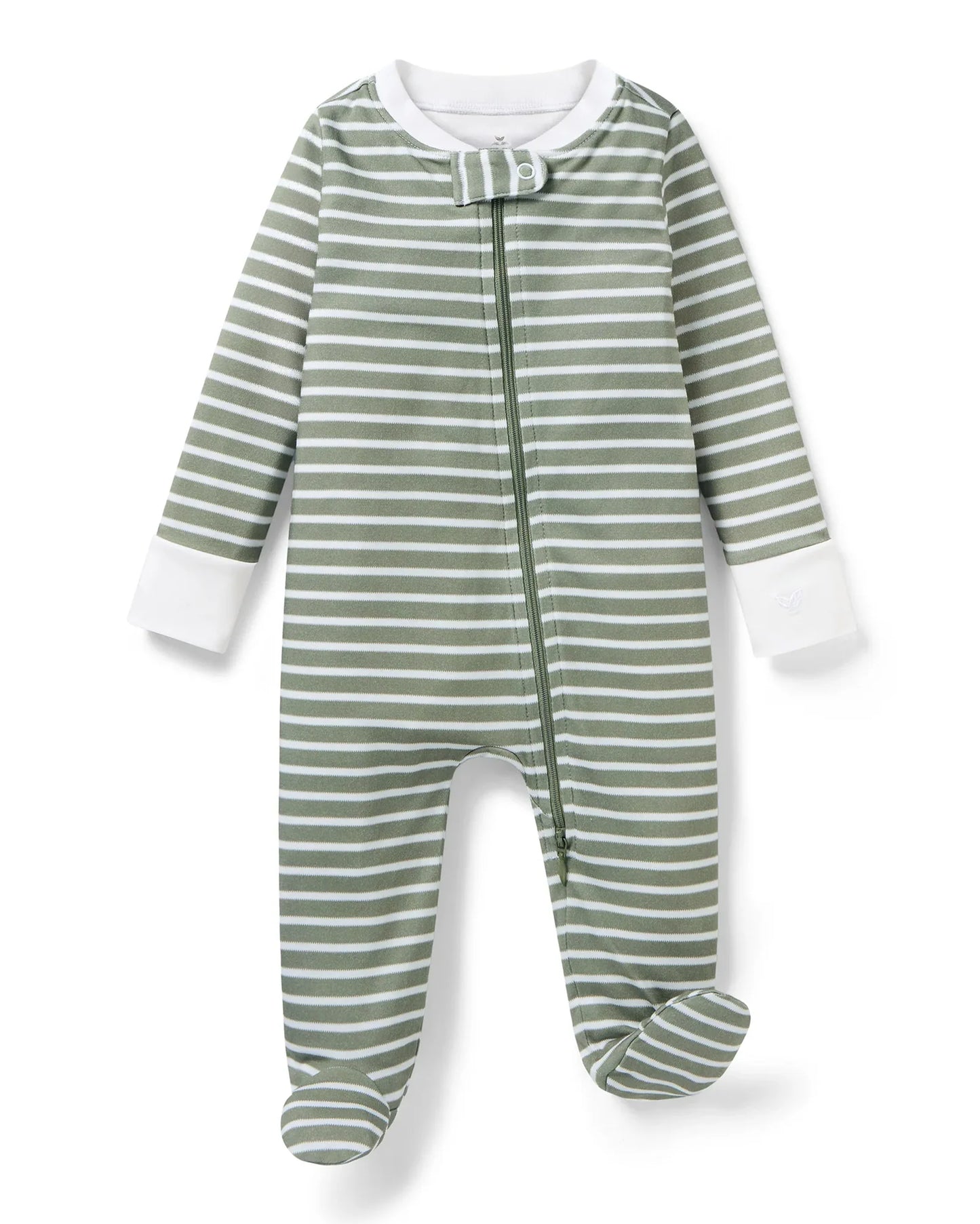 Baby's Pima Romper in Sage Stripe