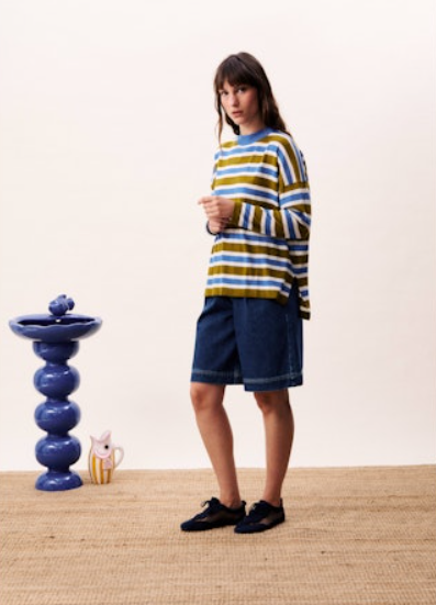 Sapphire Pull in Olive + Blue