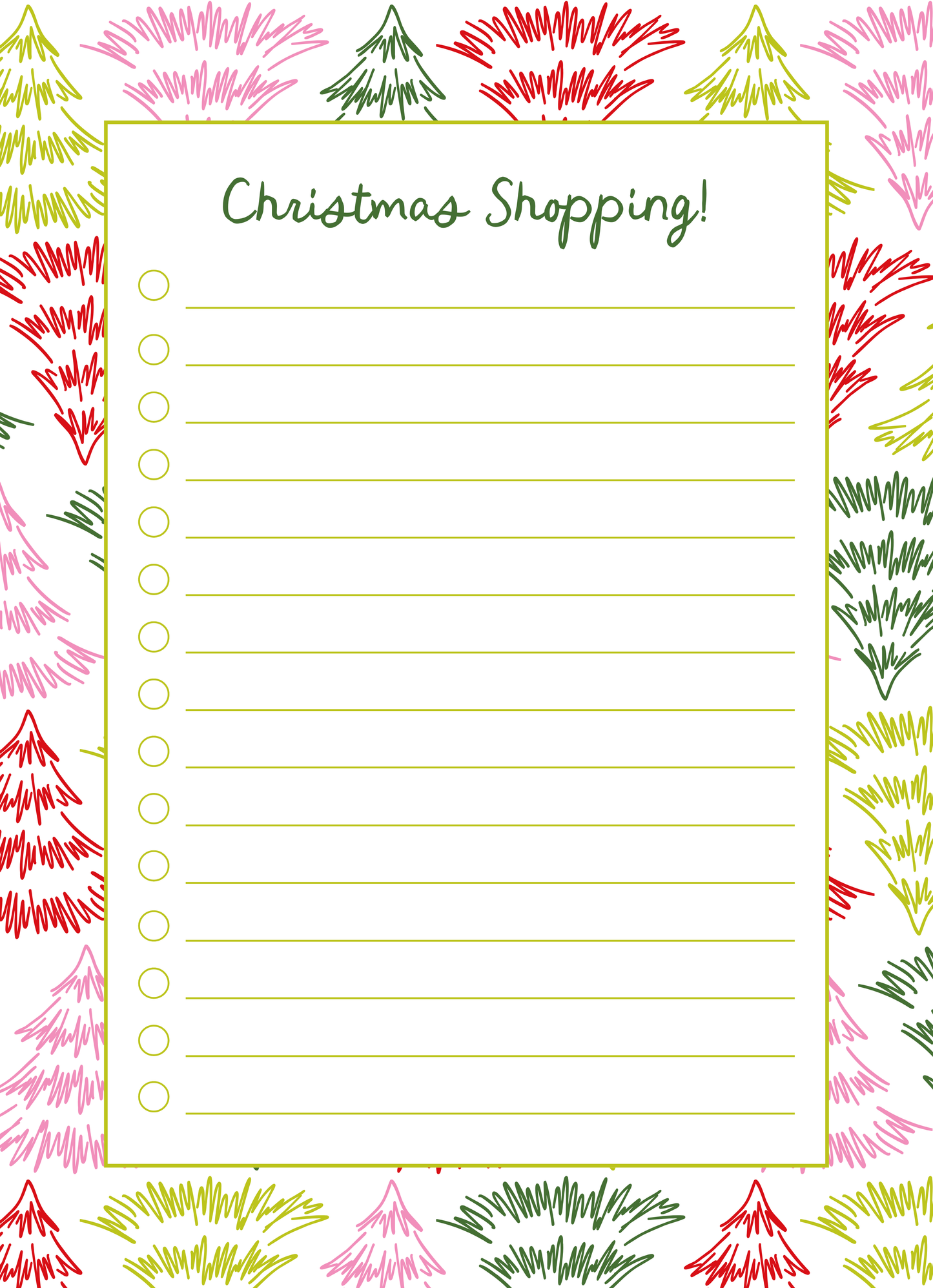 Christmas Shopping Notepad